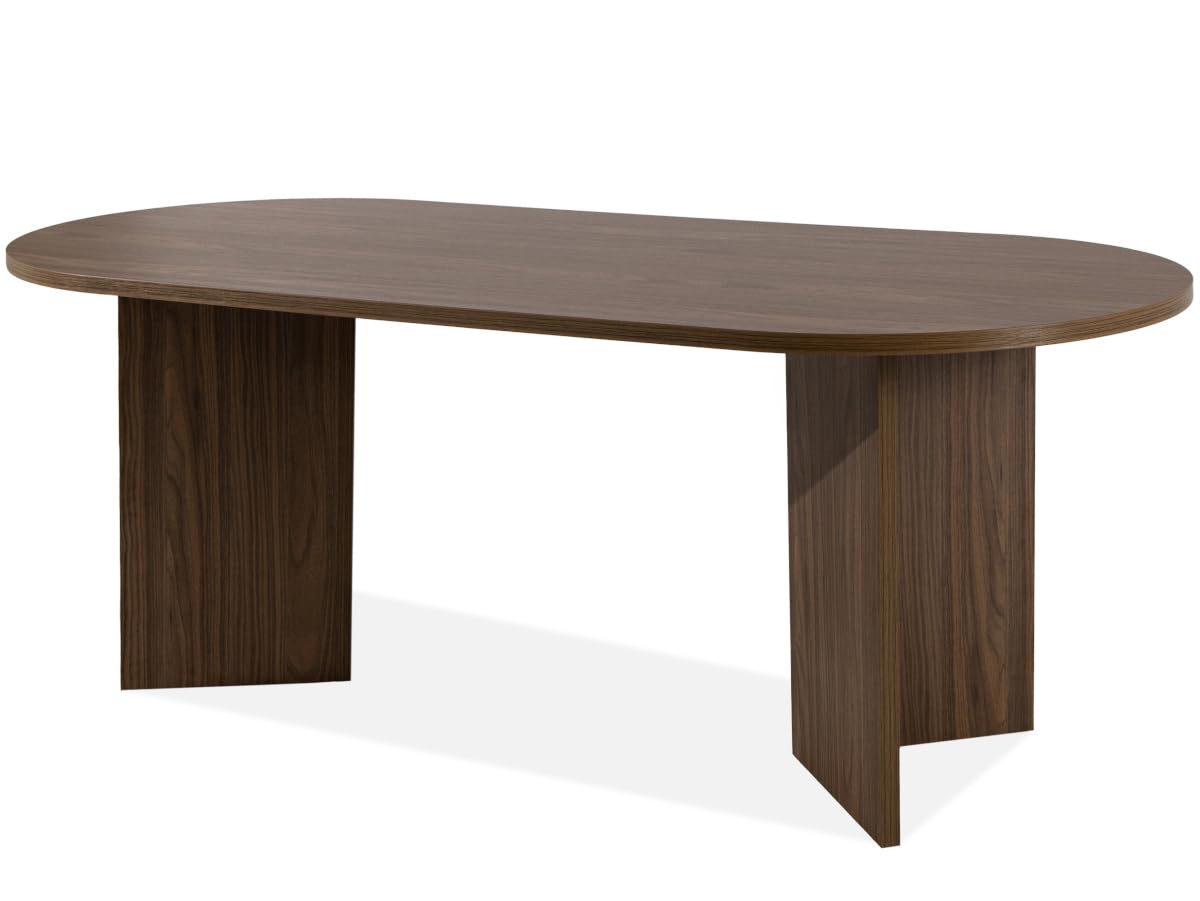 Table à manger ovale 90 x 204 cm en noyer foncé Faber pour votre salle à manger