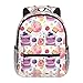 Mochila linda mochila mochila mochila ligera, 6 dulces, macarons, rosquillas, bayas y malvaviscos, Taille unique