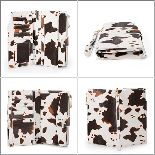 Image of UTO Wallet Women Vegan Leather Wristlet Snap Long Purse Credit Card Holder Elegant Clutch