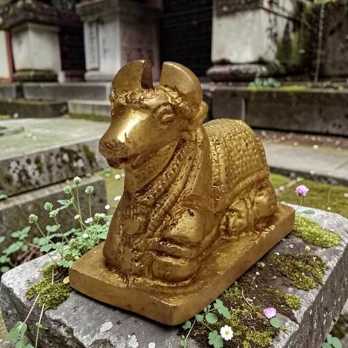 Estatua de Nandi de latón para templo y decoración espiritual miniatura 6