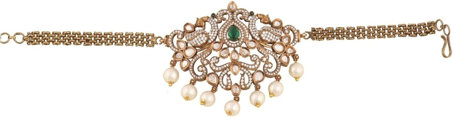 TARINIKA Indian Choker Necklace for Women Nakshatra Cubic Zirconia Desi Necklace - Gold Plated Brass Fashion Jewelry Gift for Her Bollywood Costume Jewellery