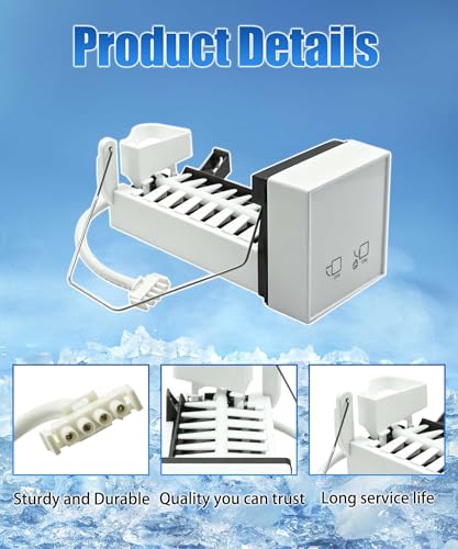 Image of 241798233 Refrigerator Ice Maker Replacement Fits for Frigidaire Freezer | Fits for Electrolux Kenmore Crosley Refrigerator, Replaces 241798226 5304480273 5304504052, White