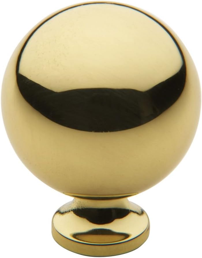 Baldwin 4961.030.BIN Spherical Design 1-1/4-Inch Diameter Cabinet Knob, Polished Brass - Lacquered