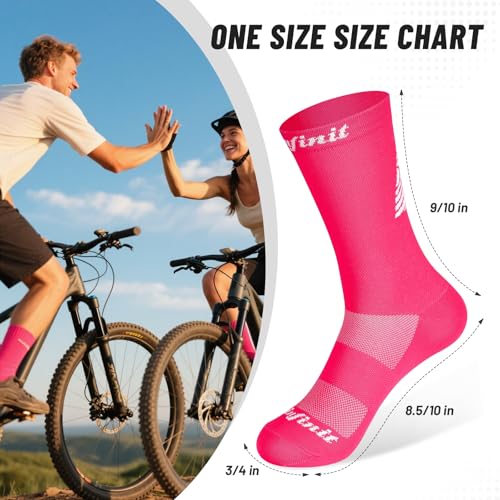 Cycling Socks, Four SeasonsUnisex Breathable Sock, Suitable for Cycling Teams and Road, Mountain Bike Sports Socks (One Size)3