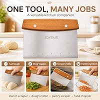 IDYOUS Bench Scraper and Dough Cutter, Stainless Steel Bread Cutter — image 4