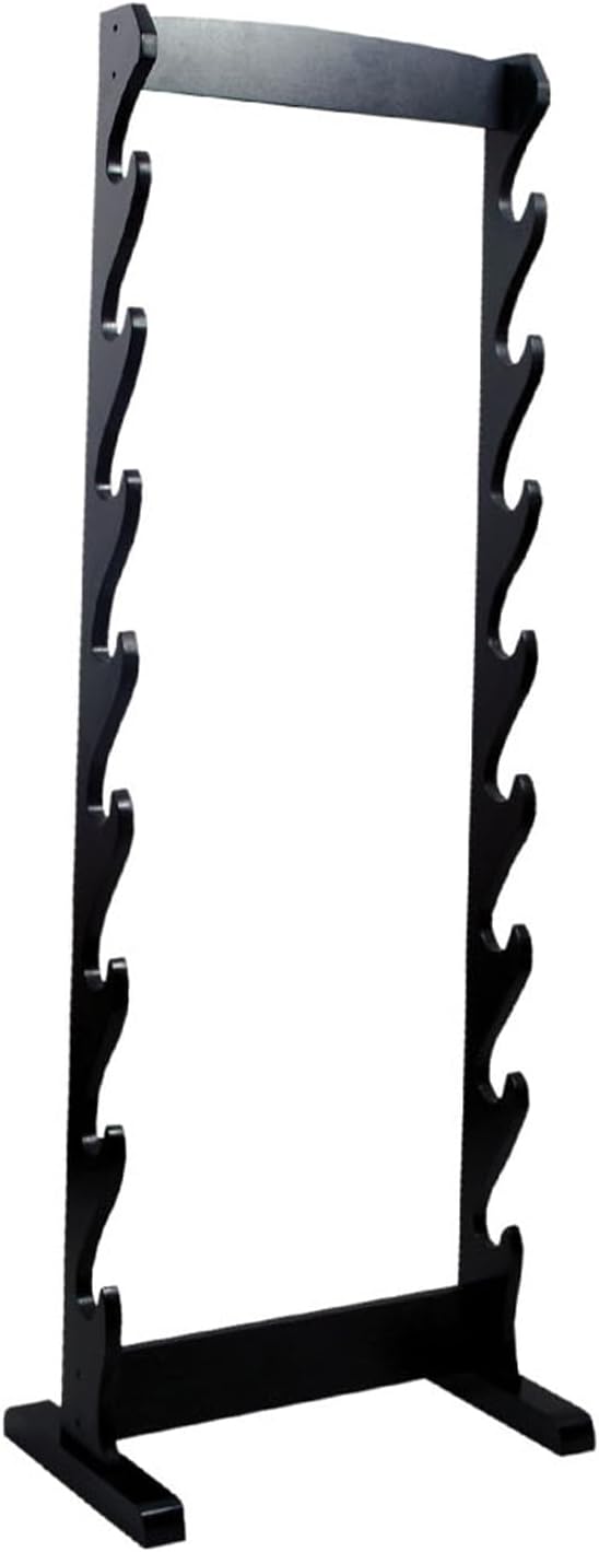 SZCO 8 Sword Wooden Floor Stand – Sword Stand Display Rack for Martial Arts, Ninja, Katana, Medieval & Samurai Swords – Black Hardwood Katana Stand and Sword Holder with Hardware Included