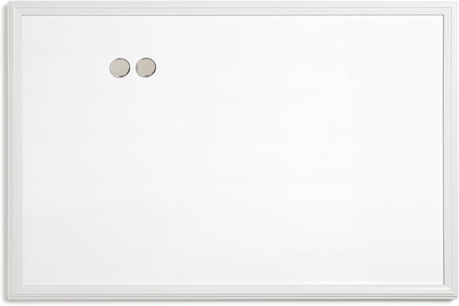 U Brands Farmhouse Board, Dry Erase White Board with White Frame, Office Supplies, Includes Magnets, 20” x 30” (2993U00-04)
