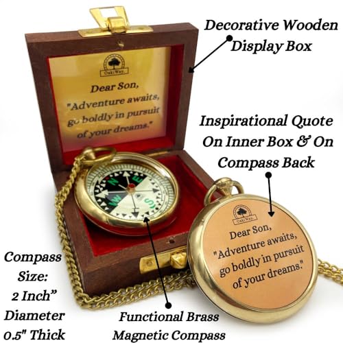 Image of The Dream Chaser Compass - Go Confidently -2026 Unique Graduation Gifts for Him, College, High School, Cool Birthday Gift Idea for Son, Boys, Motivational Greeting Card Included
