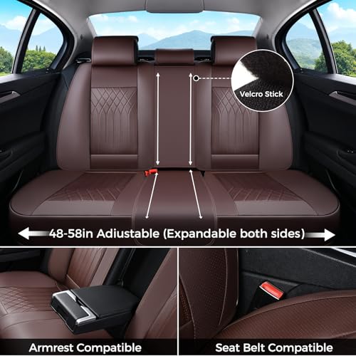 Image of FLORICH Car Seat Covers Full Set, Leather Seat Covers for Cars, Car Seat Protector Waterproof Breathable, Universal Automotive Seat Covers, Front and Rear Car Seat Cover Fit for Most SUV Pick-up Truck
