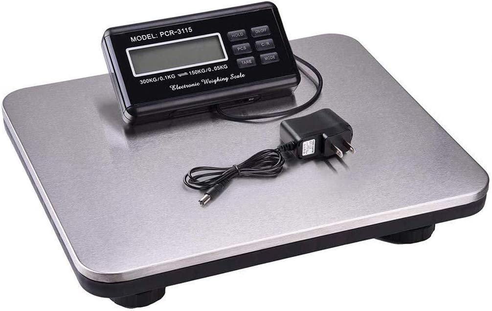 Báscula Digital de Cocina, báscula electrónica de Gran Capacidad, Doble precisión con Pantalla retroiluminada, Plataforma Digital Resistente, báscula for Paquetes Postales, Color Plateado