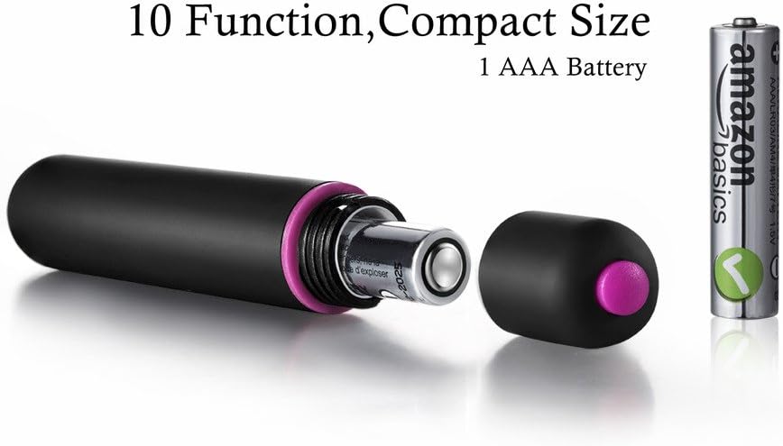Sexy Slave Portable Waterproof 10 Speed Bullet Vibrator - Mini Electrical Massager - Clit Stimulator (Pack of 2, Black and Rose-red)