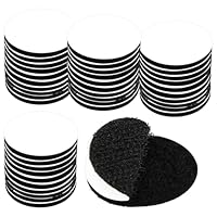 40 Paar Rund Klettverschluss Selbstklebend, 3cm Breit Klettband Selbstklebend Extra Stark, Schwarz Klettpunkte, Klebepads Doppelseitig Extra Stark für Glas Metall Boden Wände