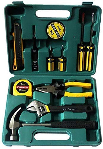 GOTHRILL 12 in 1 Home Tool Kit Set, Electrical Repair Tool Storage Kit Set for Emergency Uses, Screwdriver, Hammer, Measuring Tape, Wrenches, Cutter and Pliers All Kit Set