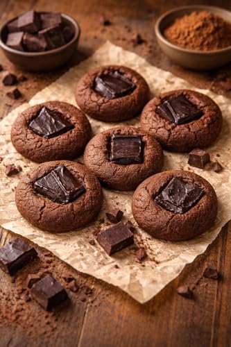 Image of MOM'S BAKERY Chocofudge Cookies- Decadent Double Chocolate Cookies- Rich, Fudgy, | Perfect for Chocolate Lovers | Healthy & High Fiber Biscuits for Anytime Cravings for Breakfast & Tea Time-200 gm
