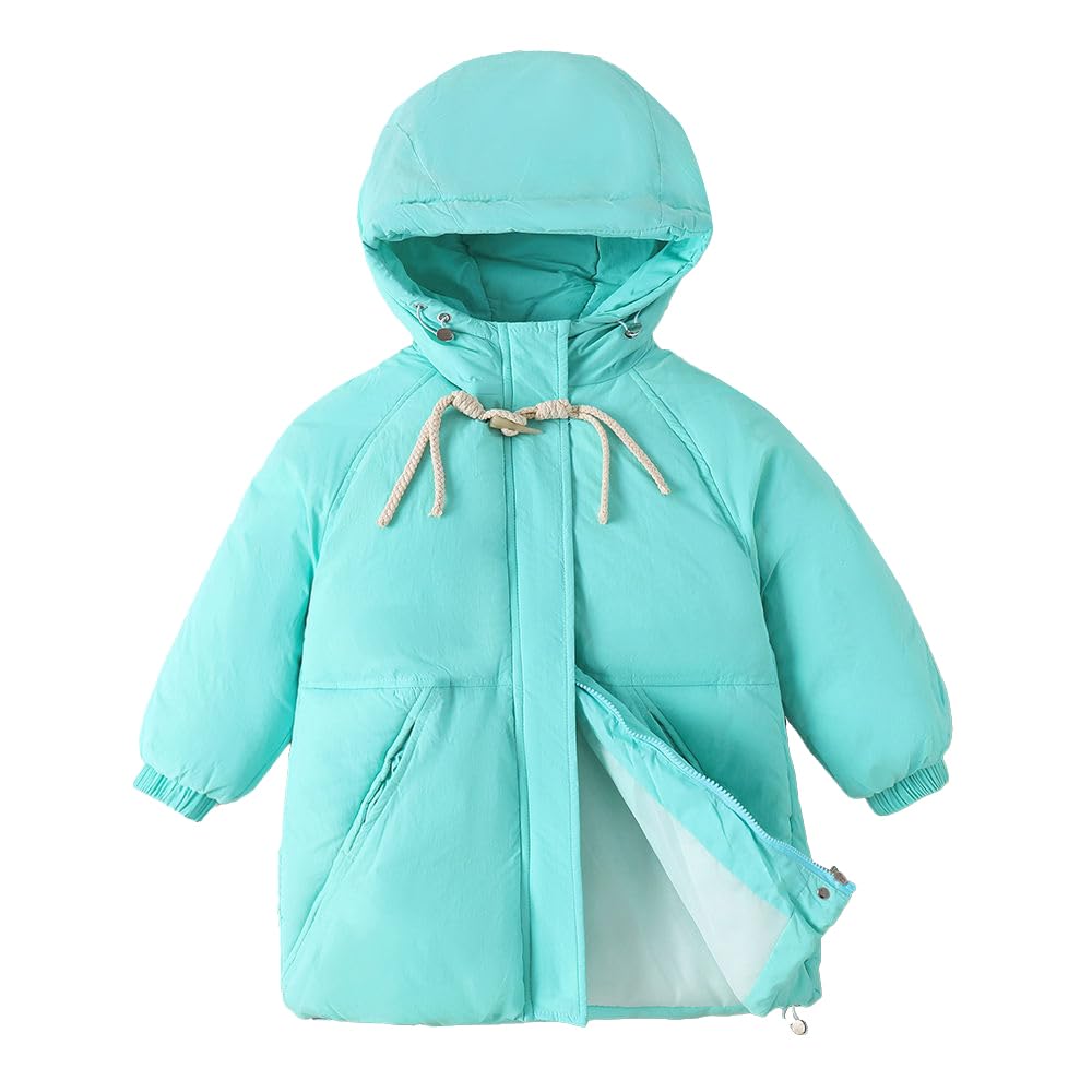 Hopscotch Girls Polyester Blend Mini Length Long Coats in Blue Color For Ages 5-6 Years 2