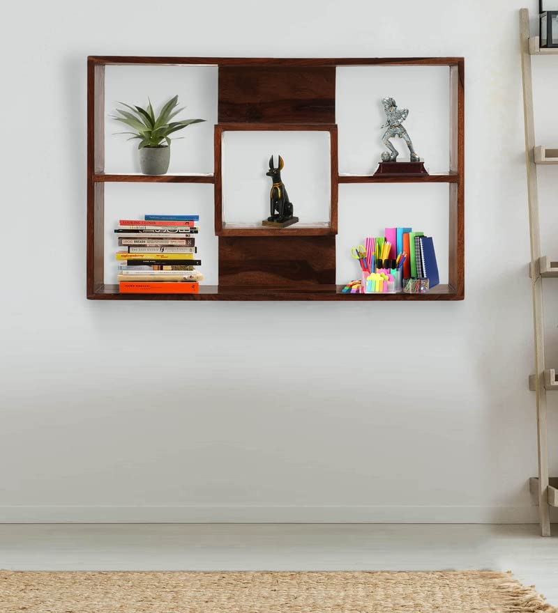 VIVENTO Solid Sheesham Wood Floating Wall Shelf for Living Room Bedroom Hall Kitchen Office Wall Mounted Shelves Wooden Furniture (Brown Finish) (B0CHNXK1D7) Amazon Price History, Amazon Price Tracker