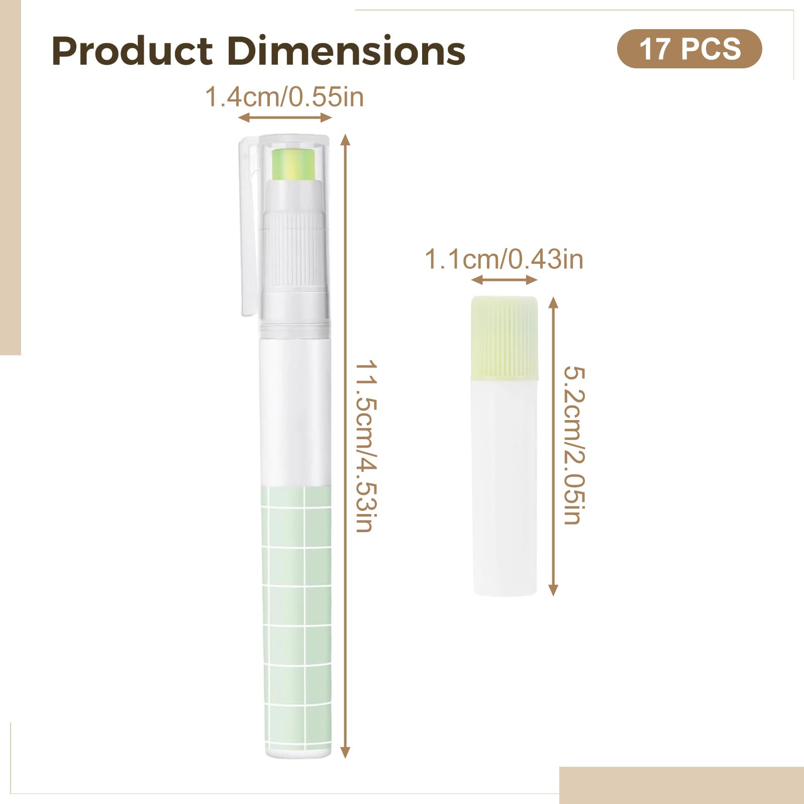 Lot de 17 bâtons de colle style stylo, comprend 5 couleurs douces et 12 recharges, 4,5 x 2,8 x 1,5 cm, idéal pour le bureau, l'école, l'art