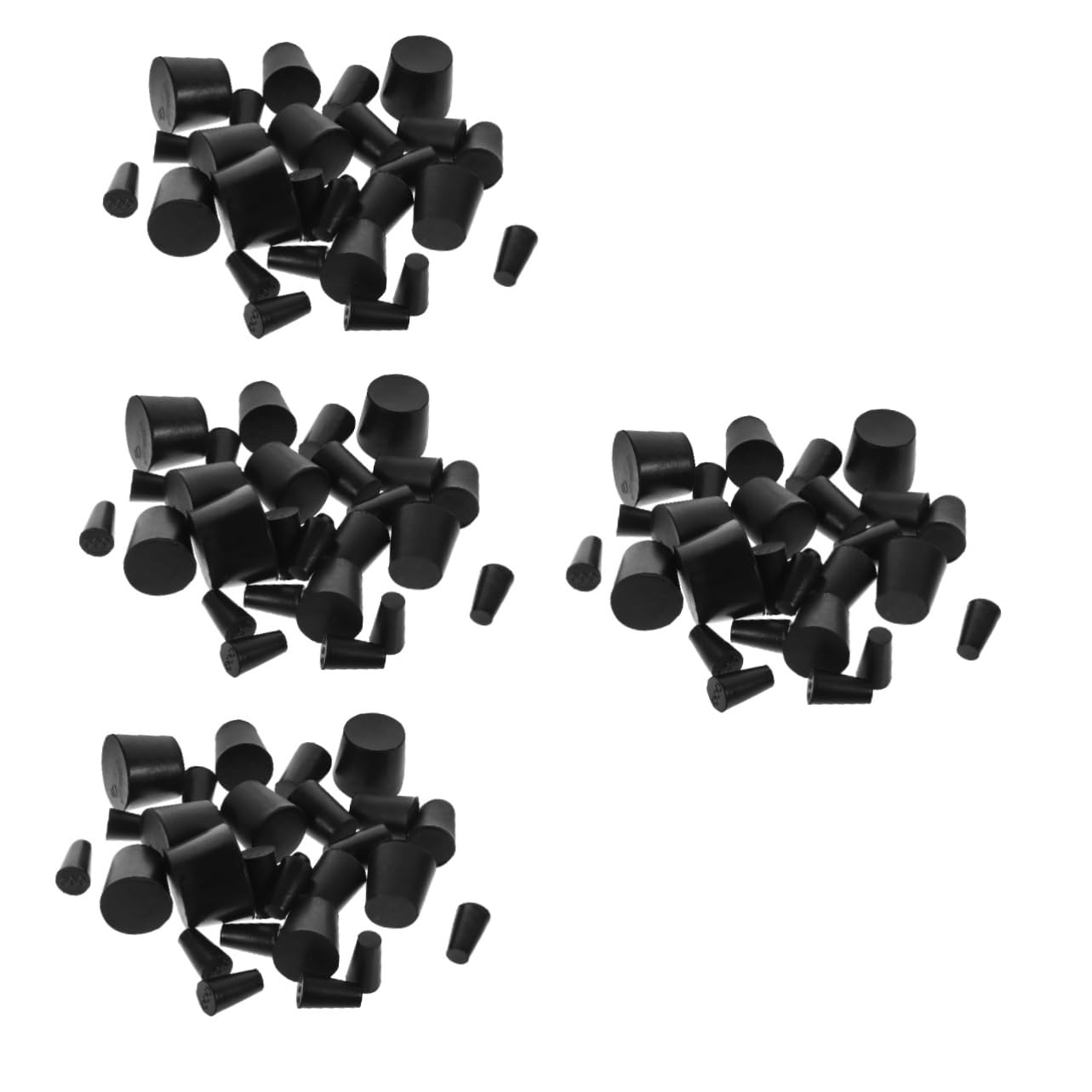 OUNONA 108pcs Rubber Tapered Sealing Stoppers for Lab Use Solid Rubber Bungs for Test Tubes Flask Sealing and More