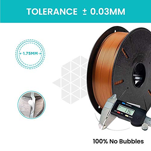 Image of Tesseract Premium PLA + 1.75mm 3D Printing Filament | Dimensional Accuracy + /- 0.03mm | Compatible with Most FDM Printers | 1 KG 3D Printer Filament - PLA Bronze (Quantity 1)