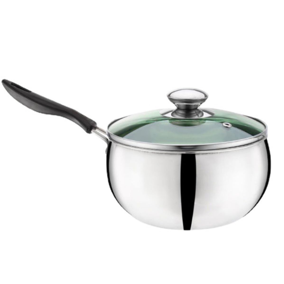 Olla de acero inoxidable de alta resistencia con mango largo y fondo antiadherente