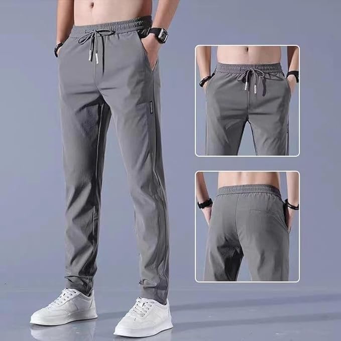 Image of Men's Solid Jogger Pants with Pockets - Combo Pack of 2