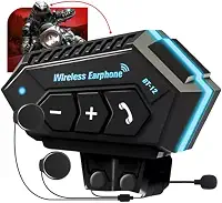 Bt-12 Pro Intercomunicador para Capacete de Motocicleta, Motoboy Bluetooth 5.1 Controle de Ruído Bateria de Longa Duração A Prova D' Agua