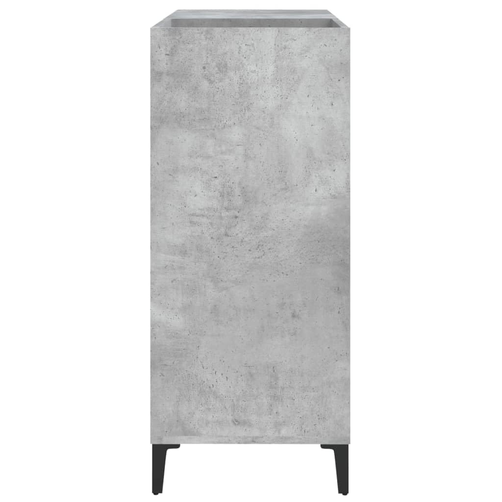Mobile Porta Dischi Grigio Cemento 84,5x38x89 Legno Multistrato,Supporto per Giradischi,Supporto per Giradischi in Legno,Supporto per Giradischi con Spazio di archiviazione