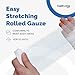 California Basics 48-Pack Gauze Bandage Roll with Tape, 4 Inches x 4 Yards - Soft, Stretchable & Breathable Wrap for Wound Care, First Aid & Medical Supplies - White