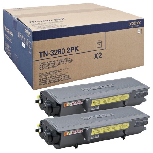 Toner Brother TN-3280 pack jumelé noir idéal pour archiver vos documents comptables volumineux