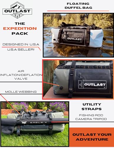 Waterproof Duffel Bag Backpack 65L Scuba Zip Enclosure Dry Bag Fishing, Overland Backpack, Hiking,Camping Adventure Ready3