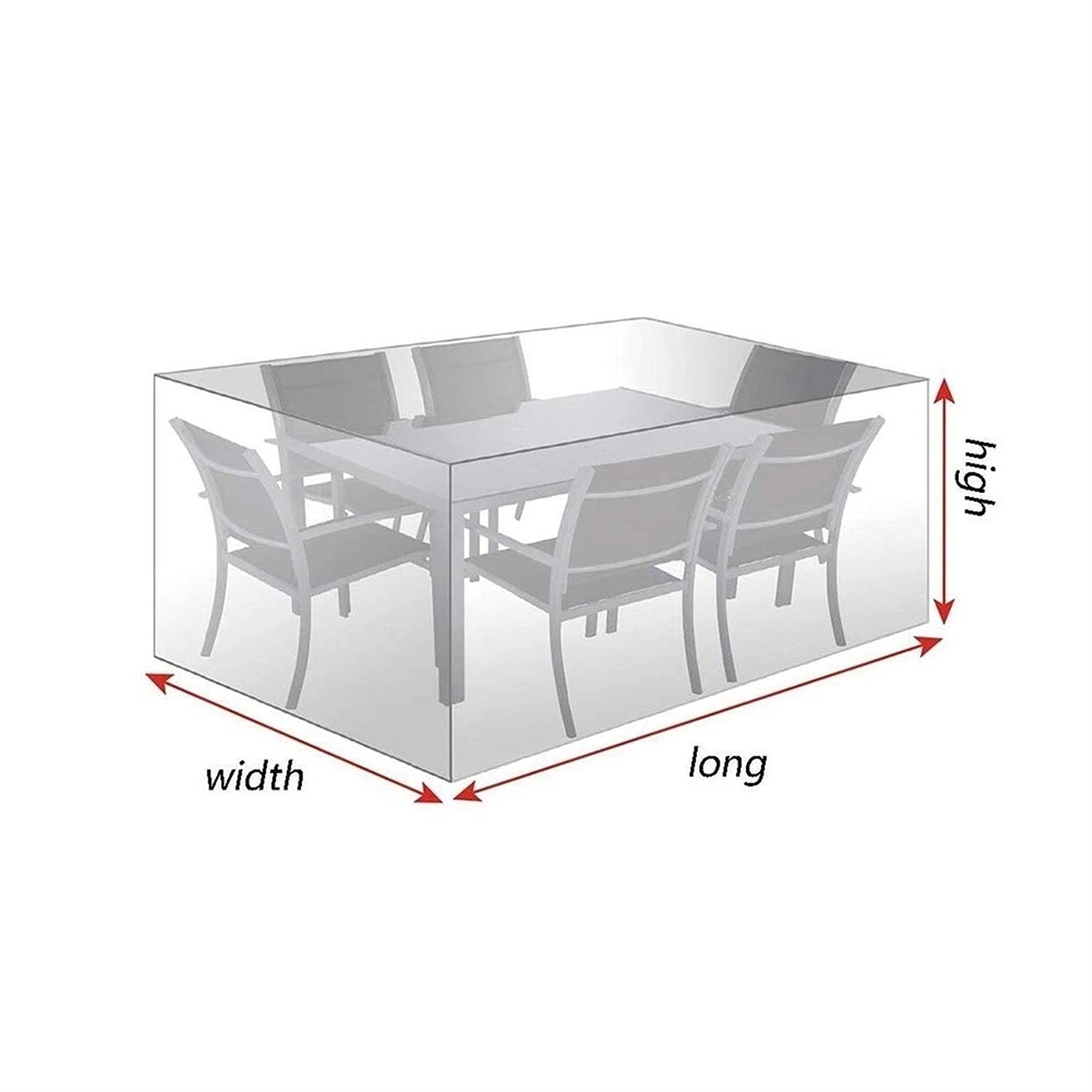 AWSAD Coperture Set Mobili Giardino, Copertura A Cubo in Rattan da Esterno, Oxford 210D Rettangolare con Coulisse Telone Impermeabile, Personalizzabile (Color : Nero, Size : 2x1x0.8m)