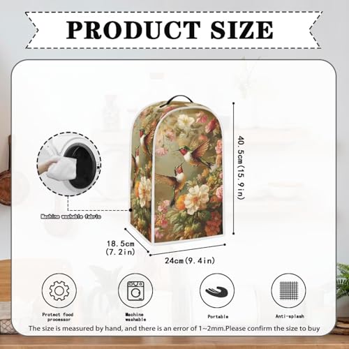 Image of Hummingbird Blender Covers Portable Food Processor Dust Cover with Handle Small Kitchen Appliance Protector for Coffee Makers or Juicers Waterproof Splash and Stain Resistant
