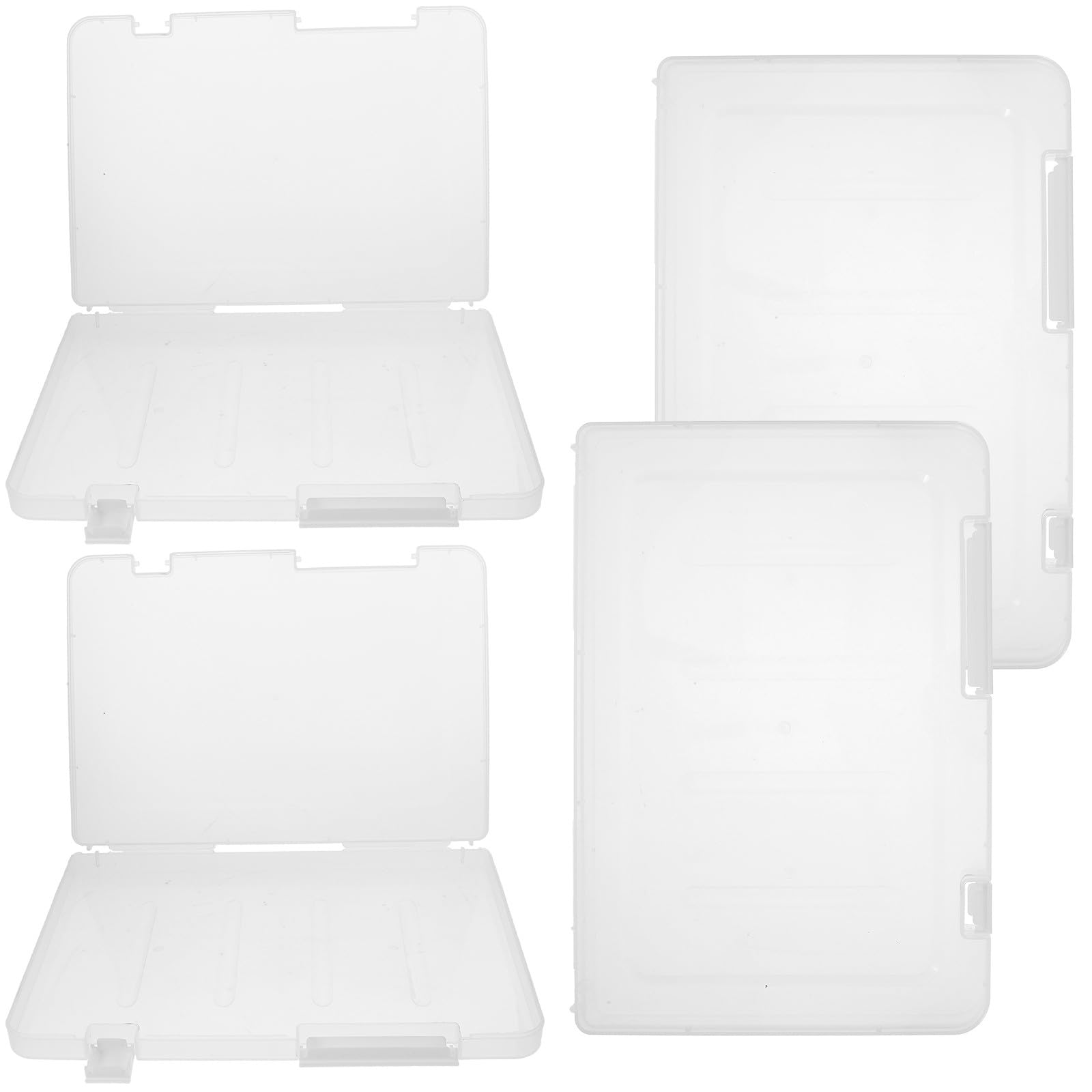 4 Stück Dokumentenboxen A4 aus Stabilem Pp Kunststoff mit Dicht Schließendem Schnappverschluss Transparente Aufbewahrungsboxen für Büro und Zuhause Tragbare Papier Organizer