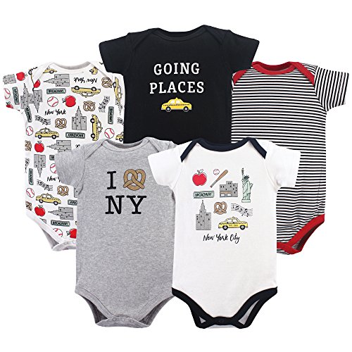 Image of Hudson Baby Unisex Baby Cotton Bodysuits 5-pack