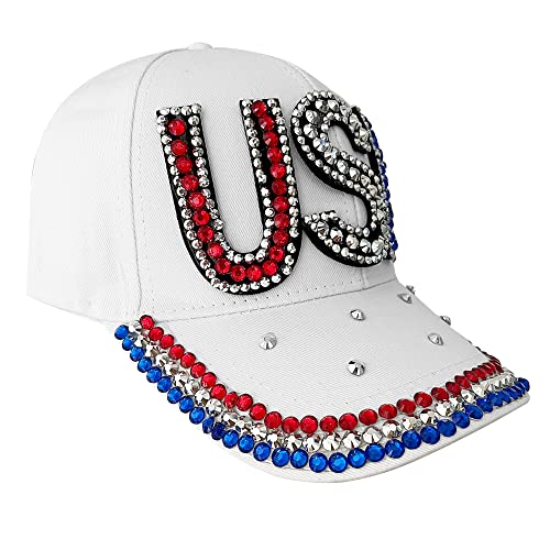 Gorra de béisbol USA con piedras brillantes y lavado desgastado miniatura 4