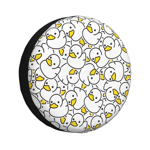 Image of Cute Duck Spare Tire Cover Universal Wheel Tire Cover Funny Cartoon Duck Tire Protectors for Travel Trailer Rv SUV Truck Camper and Many Vehicle 14 Inch