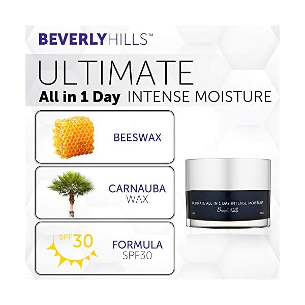 Beverly Hills Facial Moisturizing Day Cream with SPF 30 - Anti Aging Daily Moisturizer for Face with Sunscreen for Whole Day Sun Protection, Skin Hydration & Damage Repair | 50mL (60 Days Supply)