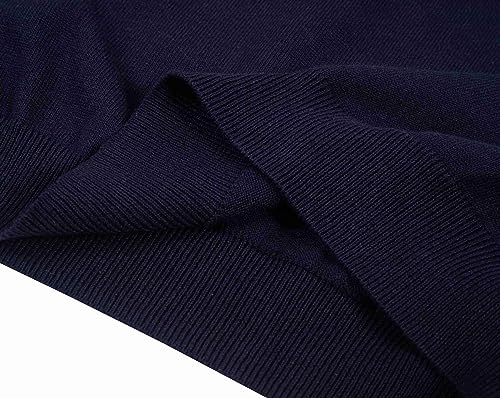 Krumba Mens Knitted Oversized Sweater: Crewneck Long Sleeve Striped Pullover4