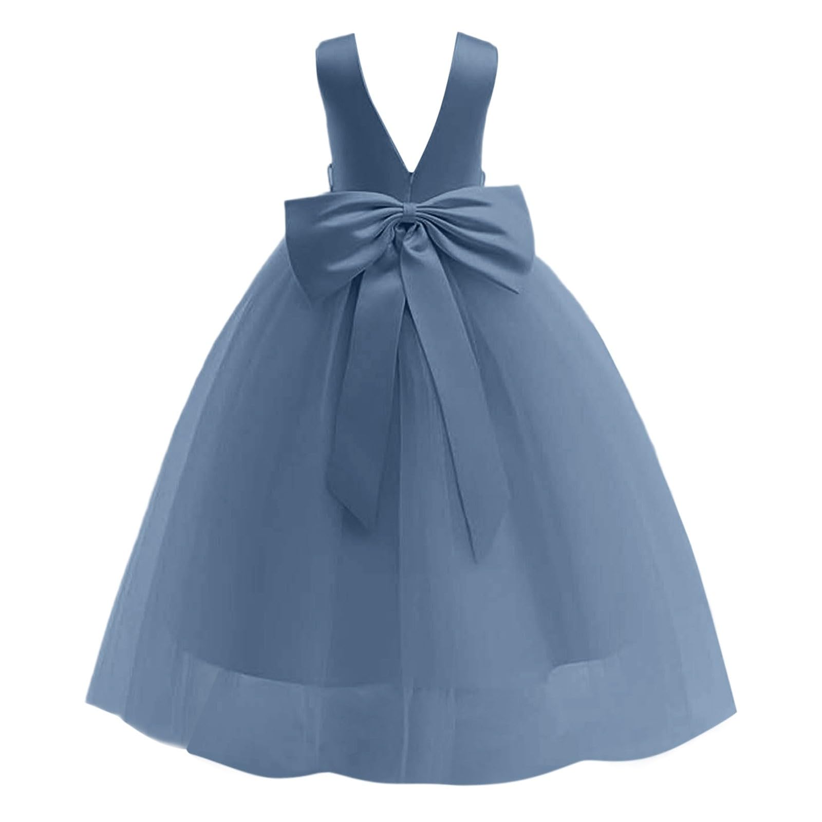 Vestido de satén para niñas Flores, Bodas, con Perlas y Lazo, Fibra Suave, Ligero Bordado, Ideal Escuela, Tendencia Infantil Estilo Casual/g