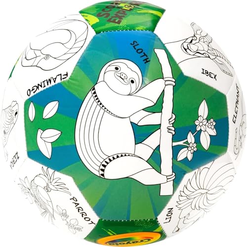 Crayola Official Soccer Ball - Unisex Kids - CRAY302BL Zoo Animal Size 5