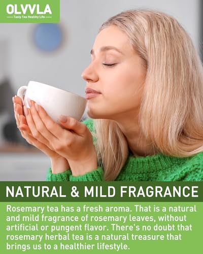 Image of Olvvla - Rosemary Tea Bags - 1.5g X 60 Count - Pure Natural Dried Rosemary Leaves - Cultivated in Egypt - Non-GMO - Caffeine-free - Support Digestion