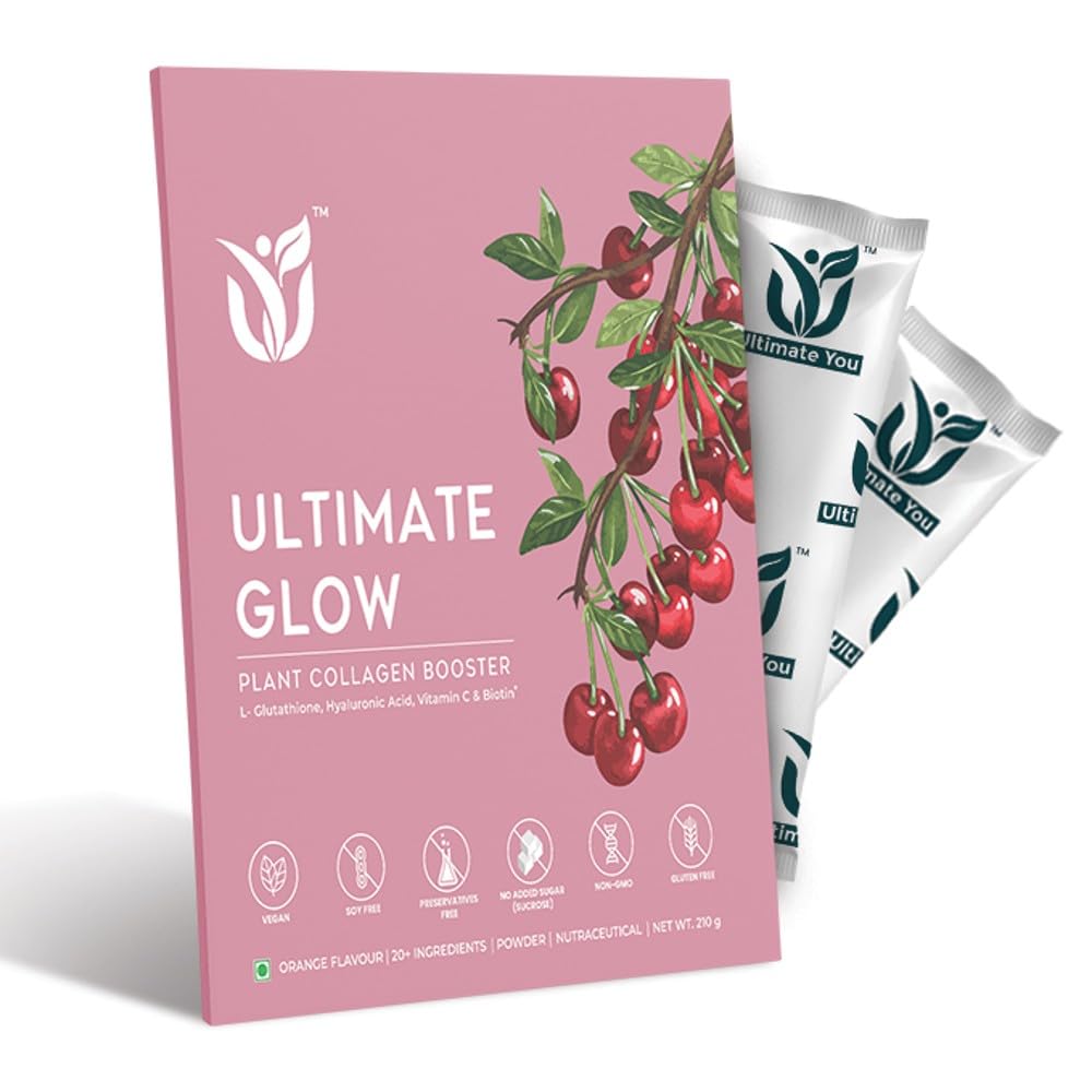 Ultimate Glow | Natural Collagen Booster | Orange Flavour | 20+ Ingredients | Boost Skin Radiance and Glow,Strengthen Hair,Reduce Dark spots,Wrinkles,Acne and Scars | Vitamin C,Biotin,Zinc | Sachet 2 Pack (B0D81FM364) Amazon Price History, Amazon Price Tracker