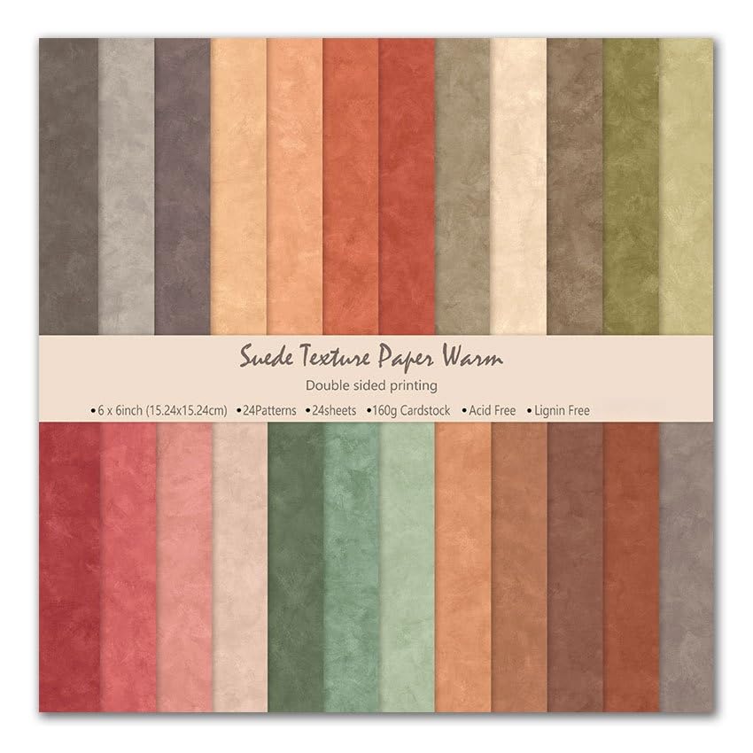 PLUSHCEWT Vintage Double-Sided Pattern Scrapbook Paper Pack, 24 Sheets 6x6 in, Cardstock for Origami, Scrapbooking, Decoupage, Card Making, Craft Paper Sheets for Journaling DIY Projects (Multicolor)
