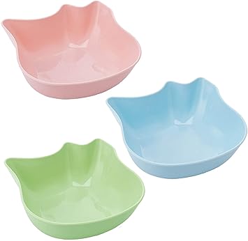Pets Empire Candy Color Cat Face Shape Plastic Pet Dog Puppy Bowl -320 ml (Buy 1 Get 1 Free)