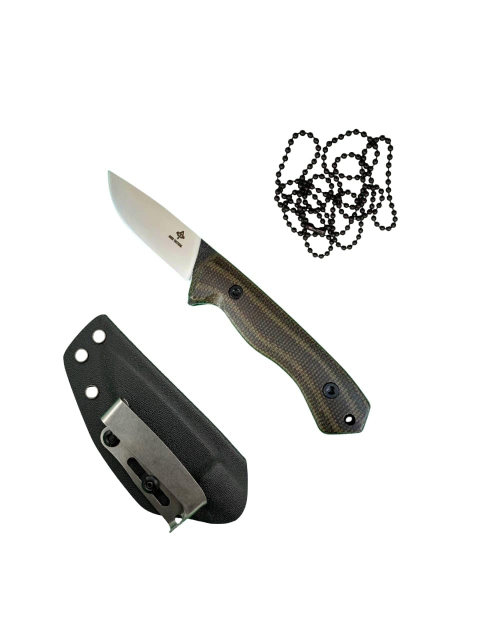 Fixed Blade, 3D Micarta Scales, EDC With Kydex Sheath, Ideal for Skinning, Survival, Camping, Hunting & Outdoors. Tactical Full Tang Knife (B-07)