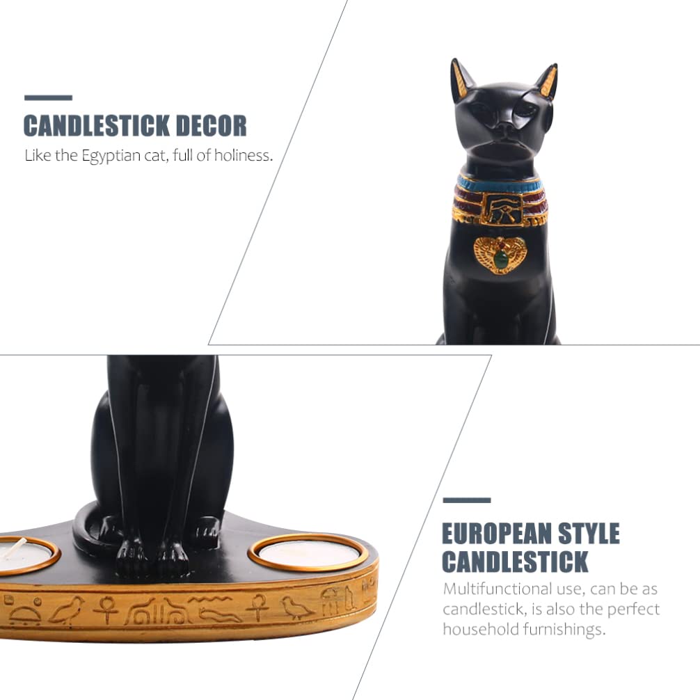 TOPBATHY Candelabro Faraón Egipcio Candelabros Egipcios Candelabros del Antiguo Egipto Portavelas Figura Egipto Estatua De La Diosa Egipcia Dios Anubis Estatua Basti Estilo Europeo Resina