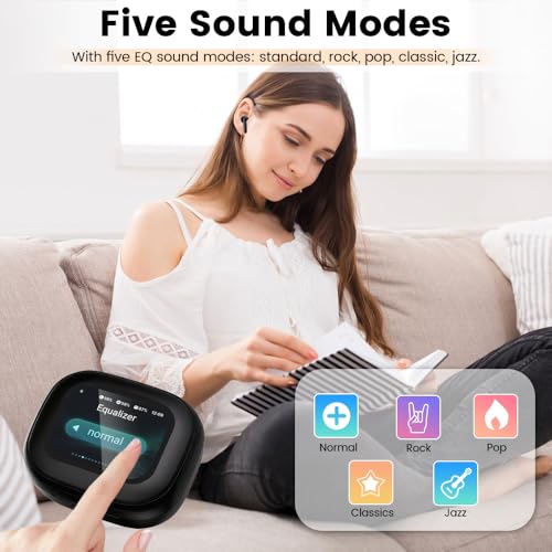 Image of Wireless Earbuds, Bluetooth 5.4 Headphones in Ear with Smart Touchscreen Case, ANC Noise Cancelling Ear Buds, 60H Playtime for Sports & Working, Bass Stereo Sound for iPhone /Android (Black)