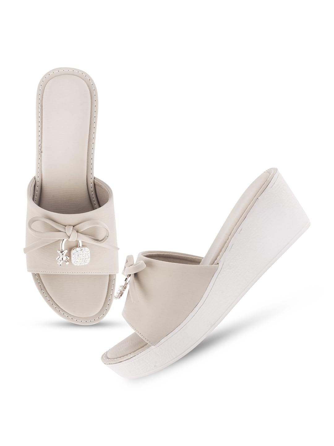 Froh Feet Womens Fashionable Casual Sandals Summer Fashion and Beach Wedge Bow Platform Sandal for Womens and Girls (B0D4QG5FKQ) Amazon Price History, Amazon Price Tracker