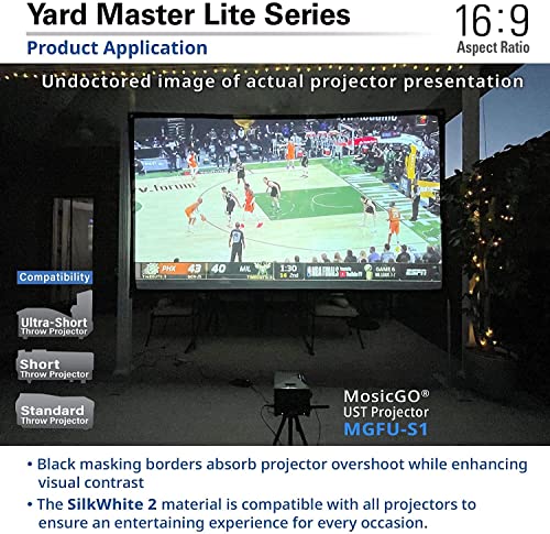 Elite Screens Yard Master Lite, 125-Inch Outdoor Projector Screen 16:9 Double Sided Wrinkle-Free Foldable Portable Indoor Movie Projection Screen, | Us Based Company 2-Year Warranty,Oms125Hlite #TOP5