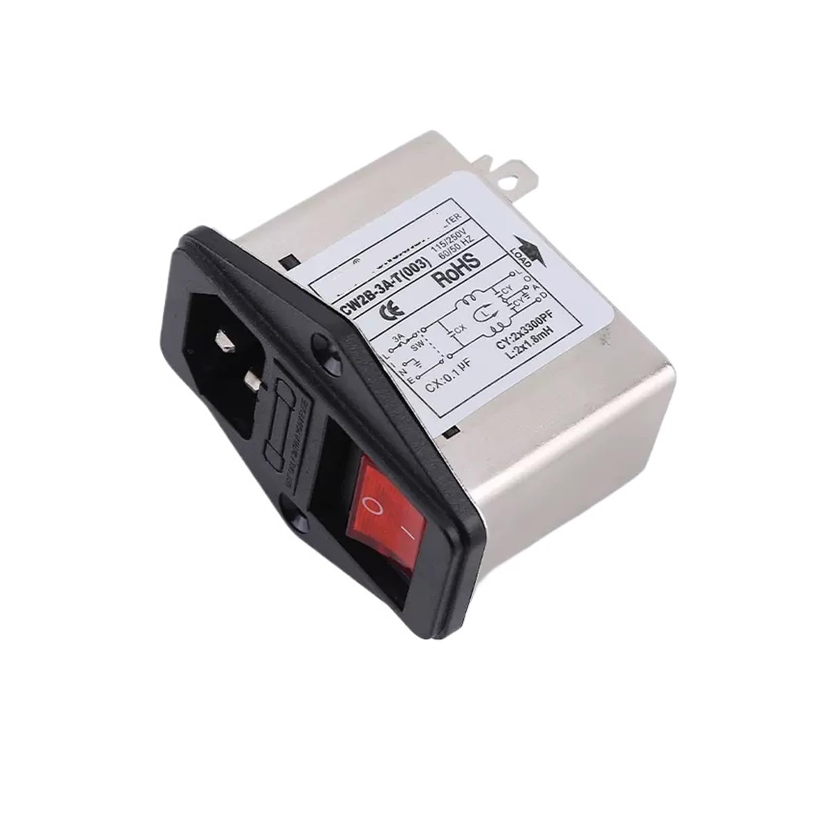Filtro antiinterferencias 220V toma monofásica con fusible